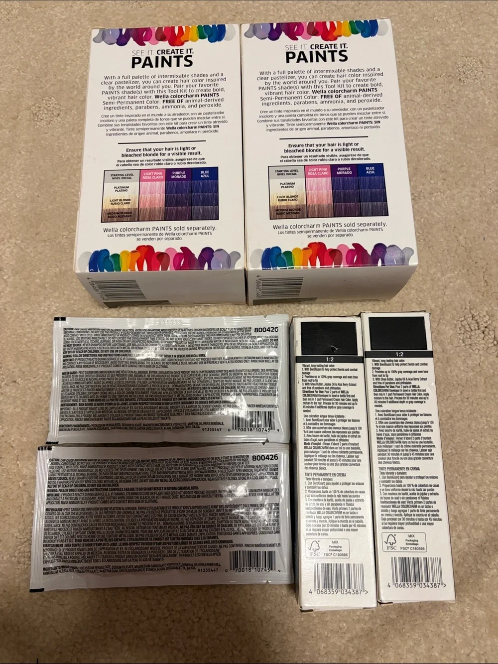 Wella Color Tool Kit, 4RG Permanent Hair Color& Lightener Cinnamon Brown Bundle